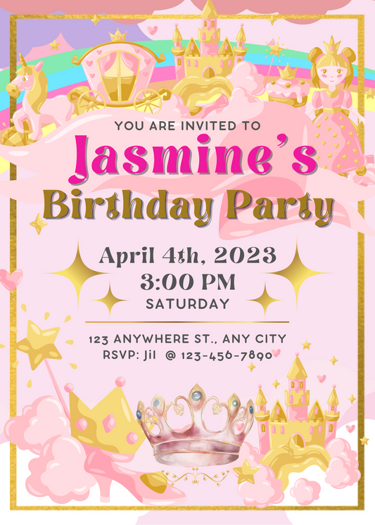 Princess Party Invite Template Download